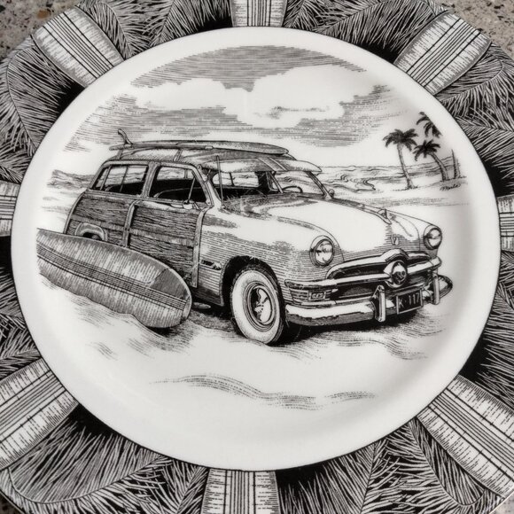 Slice of Life Surf Wood Station Wagon Collector's Dinner Plate - Picture 3 of 6